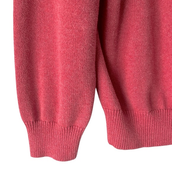 J. Crew Cotton Cashmere Blend Polo Zip Mock Neck Sweater Muted Salmon Pink XL - Picture 4 of 7